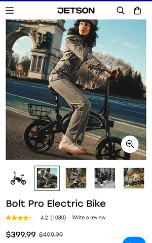 Jetson Bolt Pro Electric Bike - Compact Foldable E-Bike