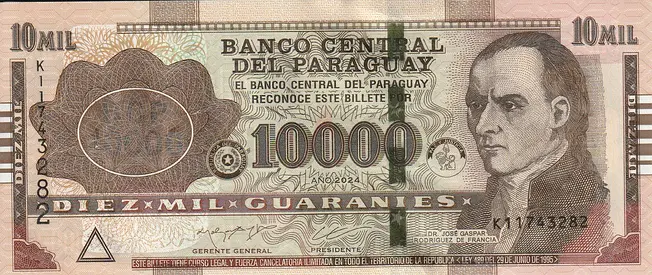 PARAGUAY 10000 GUARANIES BANKNOTE 2024