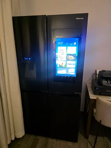 Hisense family hub fridge side by side bottom freezer digital inverter water dispenser auto ice make