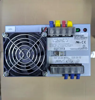Omron S8JX-G60024C DC24V 27A Industrial Power Supply with Fan