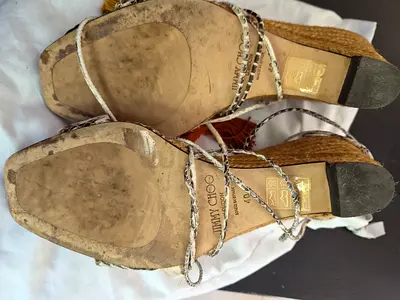 Jimmy Choo Wedge Sandals with Lace Up Detail