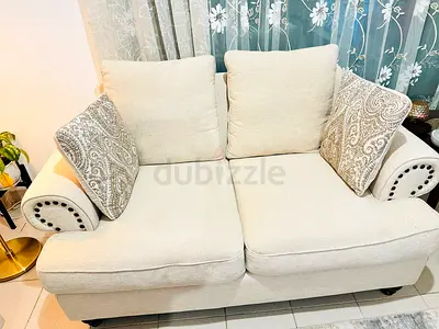 Light beige 3+2 seater sofa in good condition