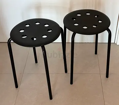 IKEA Black Stools – Set of 2