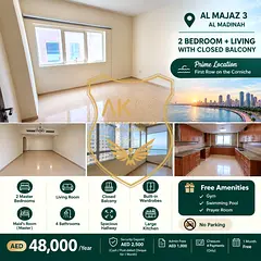 2 Bedroom Apartment | Al Majaz 3 | First Row on Corniche | 1 Month Free