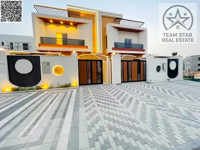 For rent in Al Helio 2 - 4 master bedrooms - a large living room - an outdoor seating area - and wardrobes.