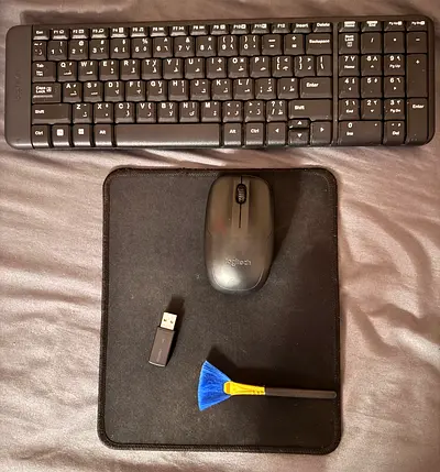 Wireless Logitech Keyboard and Mouse Combo with Mousepad (USB Receiver Included)