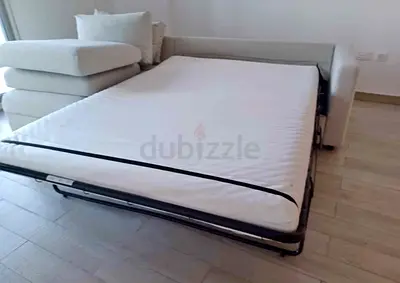 Comfortable Light Beige Pull Out Sofa Bed