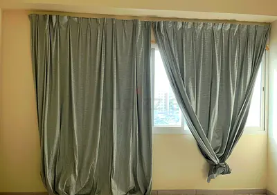 Grey full length blackout curtains - 4 panels, good condition