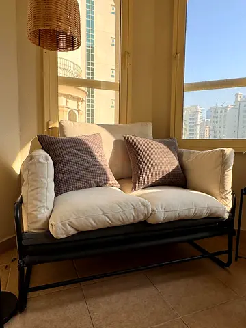 Modern 2-Seater Sofa bed with Metal Frame