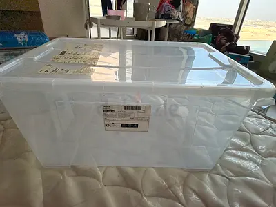 Green and Transparent Plastic Storage Box with Lid - Large- 3 boxes move out sale
