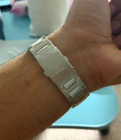 Guess Silver Tone Stainless Steel Men's Watch