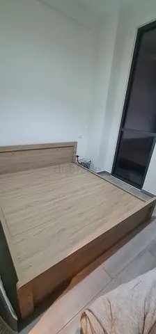 Homebox Wooden King Bed Frame with Headboard - Light Oak Finish