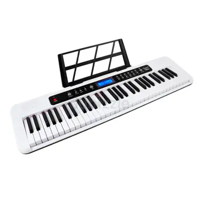 Aiersi A828 Touch Response 61 Keys BeginnerBuilt In Lesson Functional Electronic Keyboard (White)