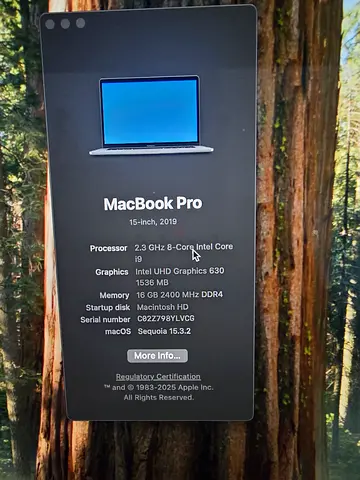 MacBook Pro 15-inch (2019) - i9 512GB SSD 16GB RAM 4GB AMD graphics card