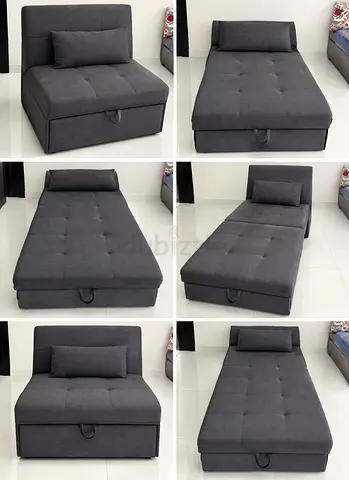 Single Seat Convertible Sofa Bed / Sleeper Chair – Dark Grey” for sale