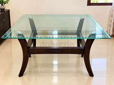 Used Glass dining table for sale