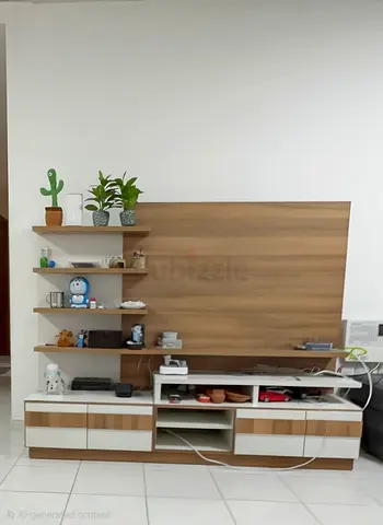 Clean Pan emirates premium Wooden TV stand / entertainment Unit, Open Shelves and 3 storage draws