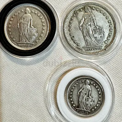 Silver Swiss Collection 1943-1945 (old antique coins
