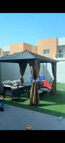 Outdoor gazebo pavilion with curtains - good condition without chair and table