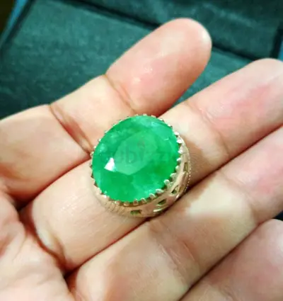 Emerald Ring Silver Royal Ring