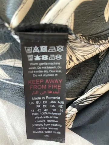 Black and white patterned women's dress - size UK 12 (EU 40) - never worn