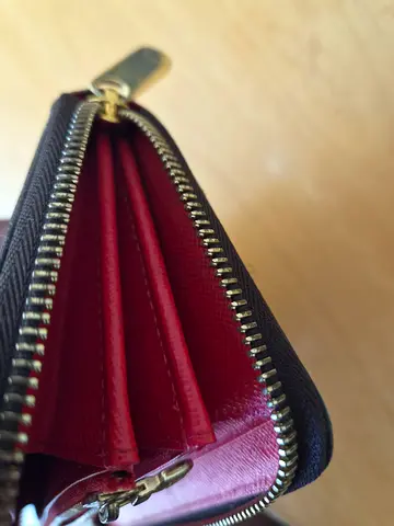 Louis Vuitton Monogram Zippy Wallet with Red Interior