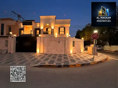 فيلا( زاويه ) يمساحه ارض 3400 قدم 3 طوابق مع روف للبيع بعجمان| منطقة الياسمين| 5 غرف ومجلس وصاله وغرفة خادمة | تملك حر لجميع الجنسيات|