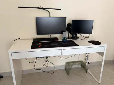 IKEA White Desk with Two Drawers