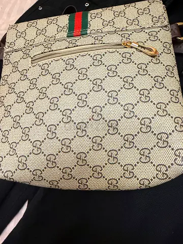 Beige GG Monogram Designer Backpack (Pre-owned)