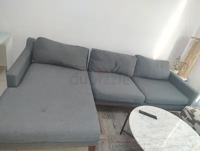 Gray L-shaped 3-seater Sofa with Chaise - Good Condition
