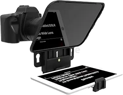 Desview T3 Portable Teleprompter – 11” Screen for Smartphone, Tablet & DSLR, Bluetooth Remote