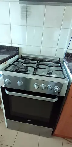 Used freestanding gas cooker with oven - stainless steel, good condition