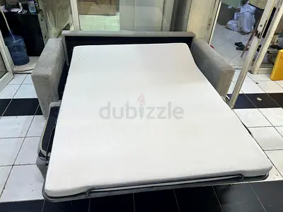 Foldable Grey Sofa Bed with Comfortable Mattress