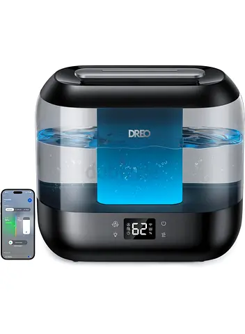DREO 4L Smart Cool Mist Humidifier for Home, Bedroom & Baby, 28dB Quiet with LED Display, Humidity S