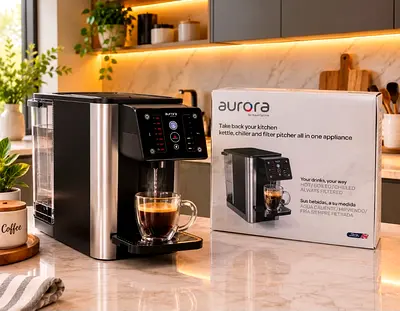 Aurora All-in-One Kettle, Chiller & Filter Pitcher, Coffee & Hot Drinks Maker. New. Unused. AED. 690