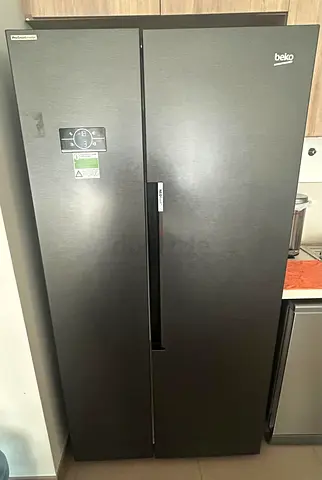 Beko Side-by-Side Refrigerator - GNE741PP, Matte Black, Excellent Condition