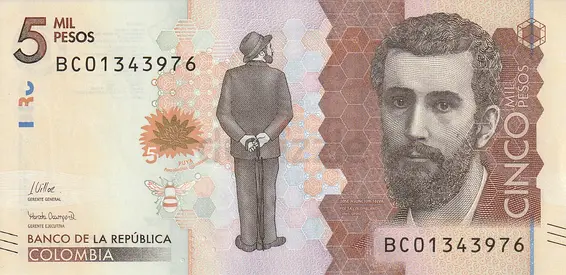 COLOMBIA 5000 PESOS BANKNOTE 2023