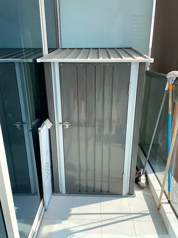 Outdoor metal storage shed - compact balcony/storage unit