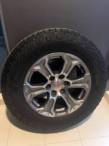 GMC Sierra OEM 18” Wheels + Goodyear Territory AT – Set of 4