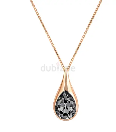 Authentic Swarovski 5158849 Drop Pendant – Rose Gold & Black Crystal