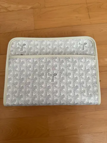 Goyard Clutch Bag | Rare White / Mustard Interior
