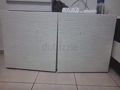 White 2-Door Cabinet with Textured Front - Compact Storage