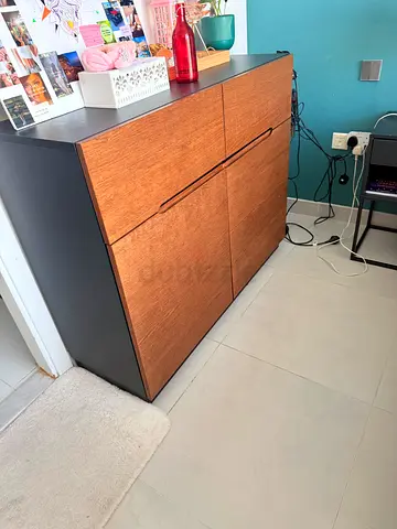 Low wooden storage cabinet / media console - good condition