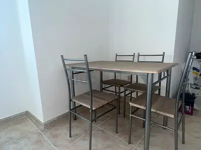 Compact 4-Seater Dining Table with Chairs - Light Wood Finish