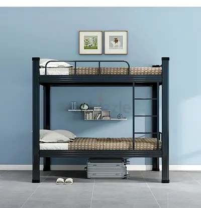 Sturdy Black Metal Bunk Bed - Double Decker, Good Condition