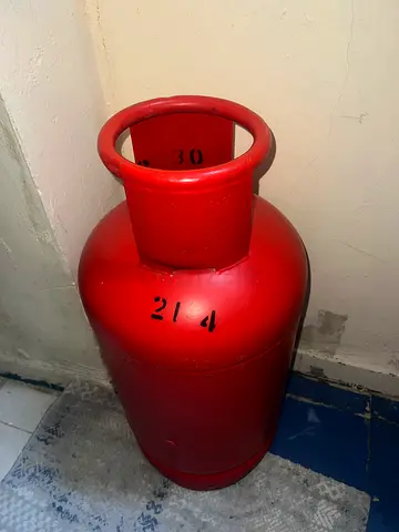 Red LPG Gas Cylinder Half - Good Condition