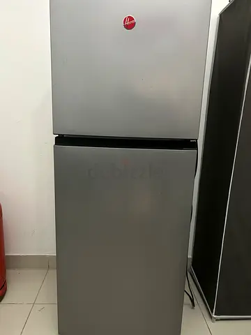 Hoover silver double-door refrigerator - good working condition