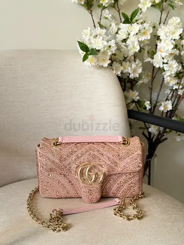 Pink embellished GG chain shoulder bag