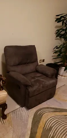 Single brown suede recliner armchair - Sofa ~ good condition