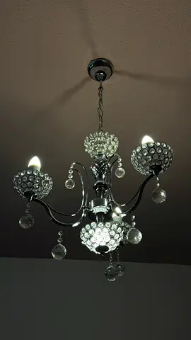 Elegant 3-Arm Crystal Chandelier, Chrome Finish